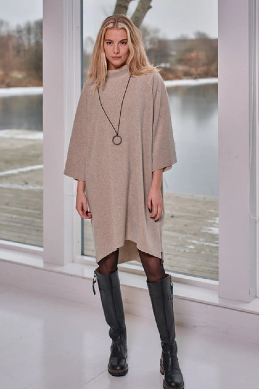 Dresses & Tunics | Fashion Henriette Steffensen Henriette Steffensen Fleece High Neck Dress Sand