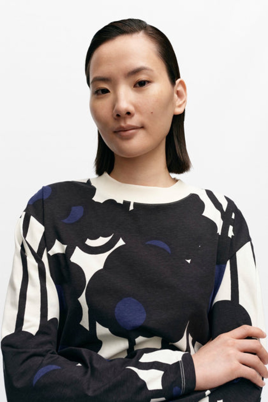 Tops, T-Shirts & Sweaters | Fashion Marimekko Marimekko Valkea Lammet Jersey Top