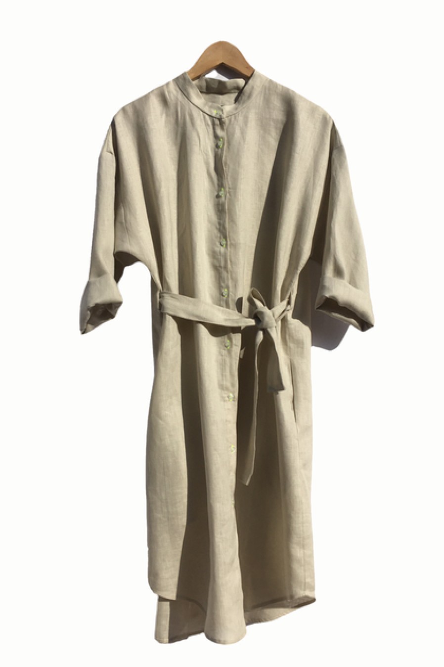 Dresses & Tunics | Fashion Cecilia Sörensen Cecilia Sorensen Oval Winter Linen Shirt Dress Beige