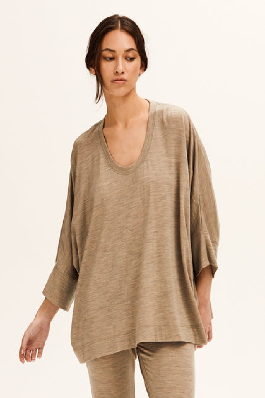 Loungewear & Sleepwear | Fashion Andrea & Joen Andrea & Joen Mia Wool Relaxed Top Birch