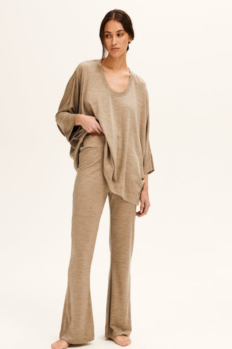 Loungewear & Sleepwear | Fashion Andrea & Joen Andrea & Joen Mia Wool Relaxed Top Birch