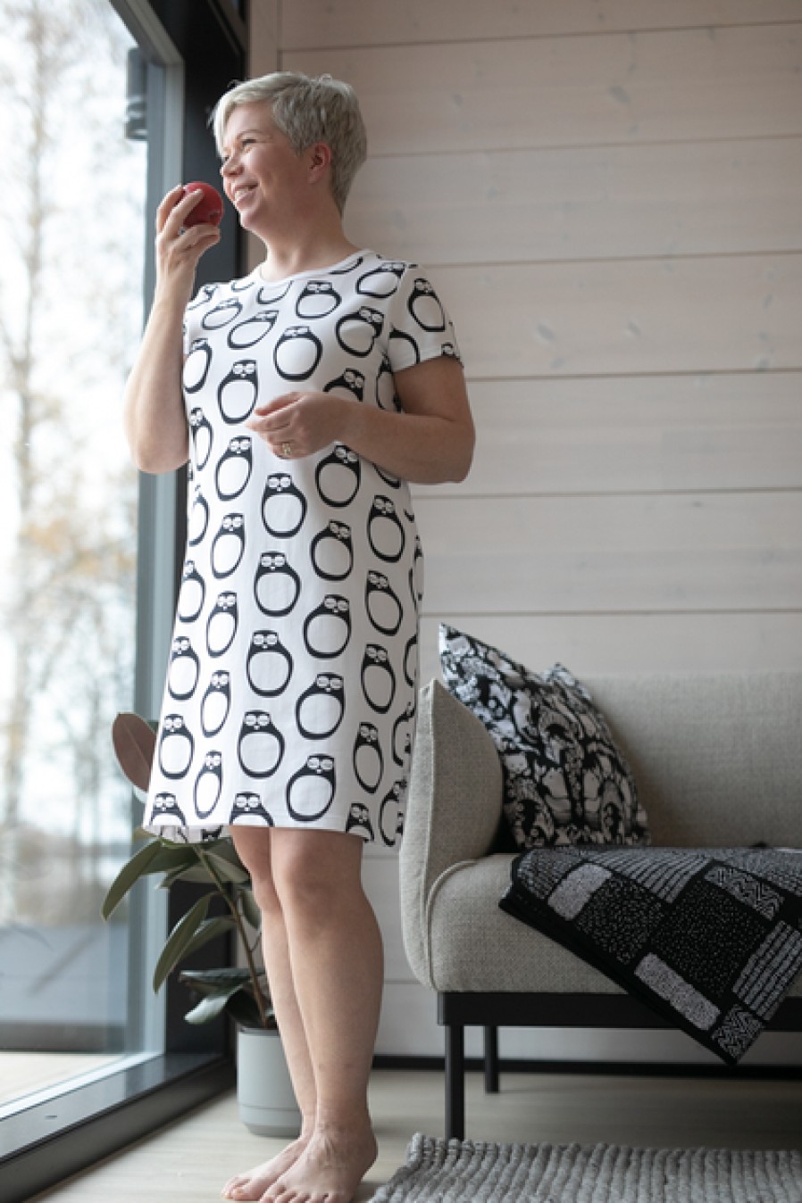 Loungewear & Sleepwear | Fashion PaaPii Paapii Sleeping Owls Salla Organic Cotton Jersey Nightgown