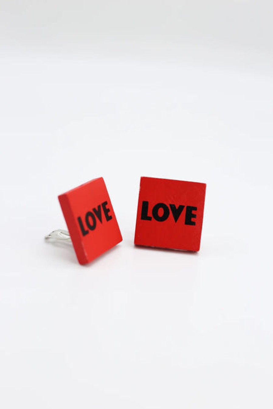 Jewelry Jianhui London Jianhui London Love & Love Clip-On Earrings Red