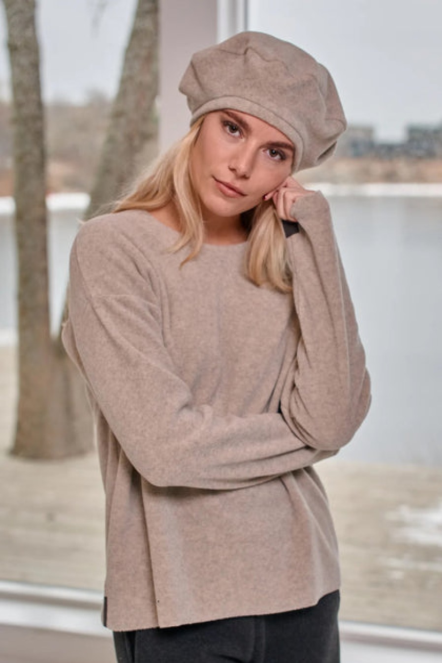 Hats | Fashion Henriette Steffensen Henriette Steffensen Fleece Beret Sand