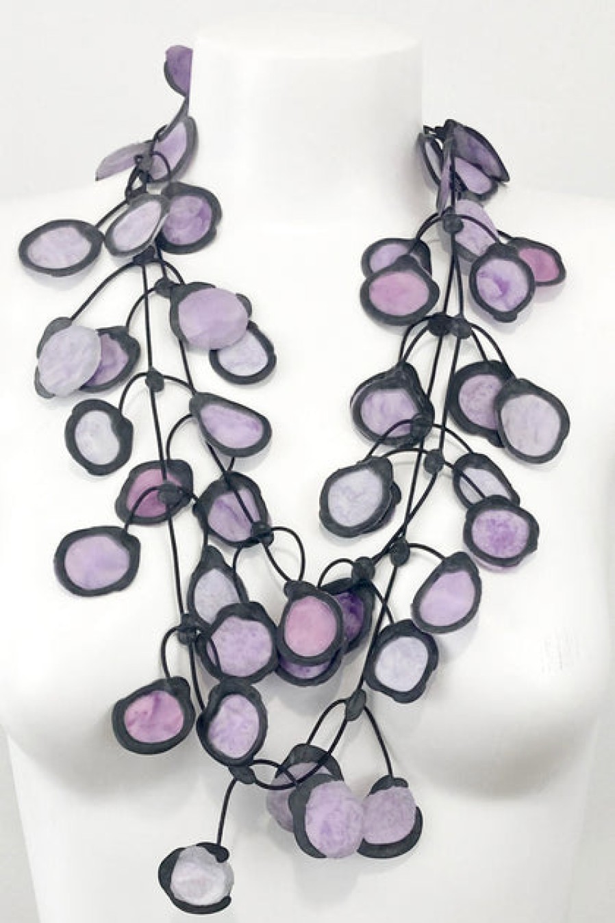 Jewelry Annemieke Broenink Annemieke Broenink Ink Fabric Lotus Necklace Amethyst