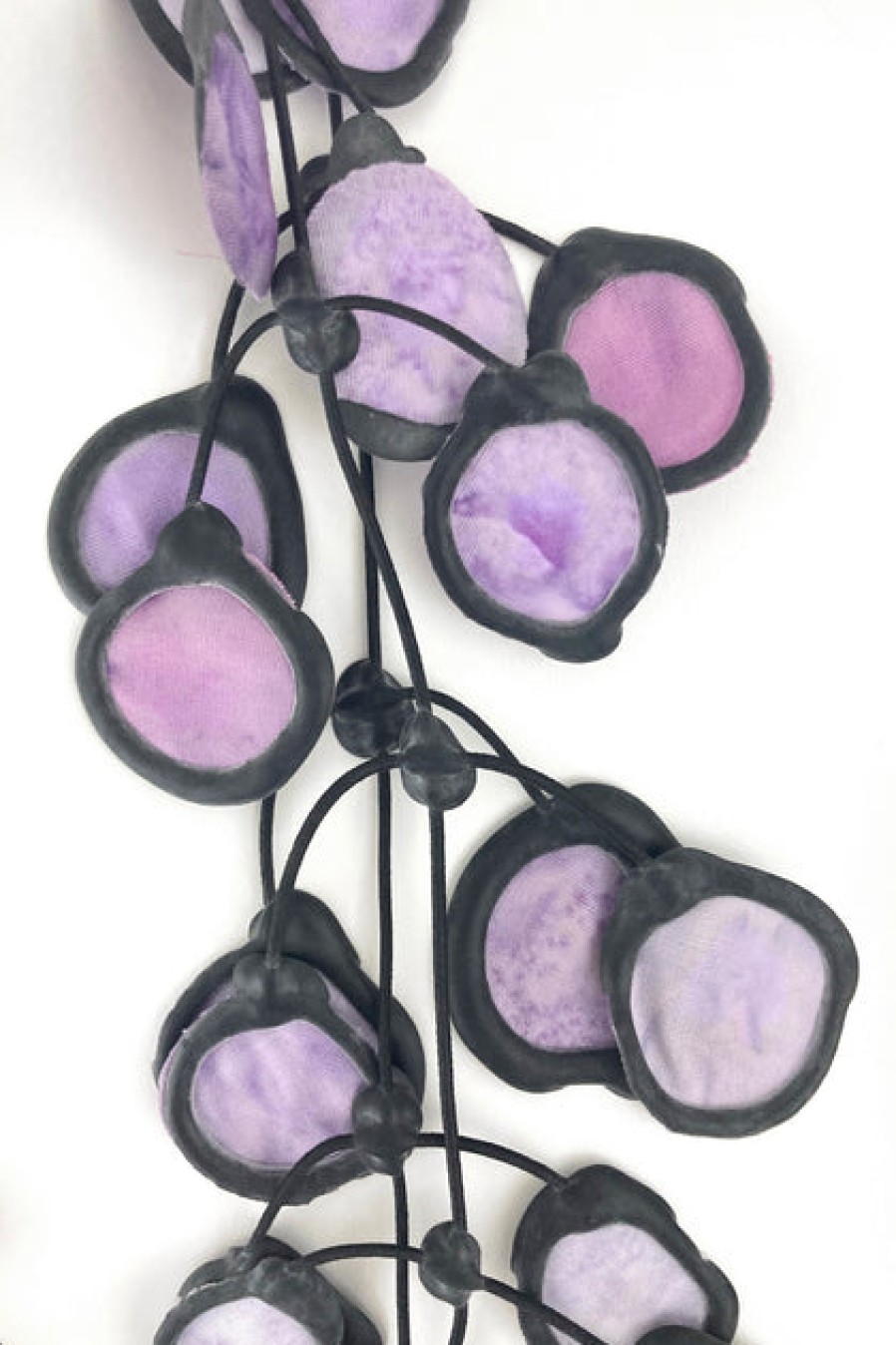 Jewelry Annemieke Broenink Annemieke Broenink Ink Fabric Lotus Necklace Amethyst