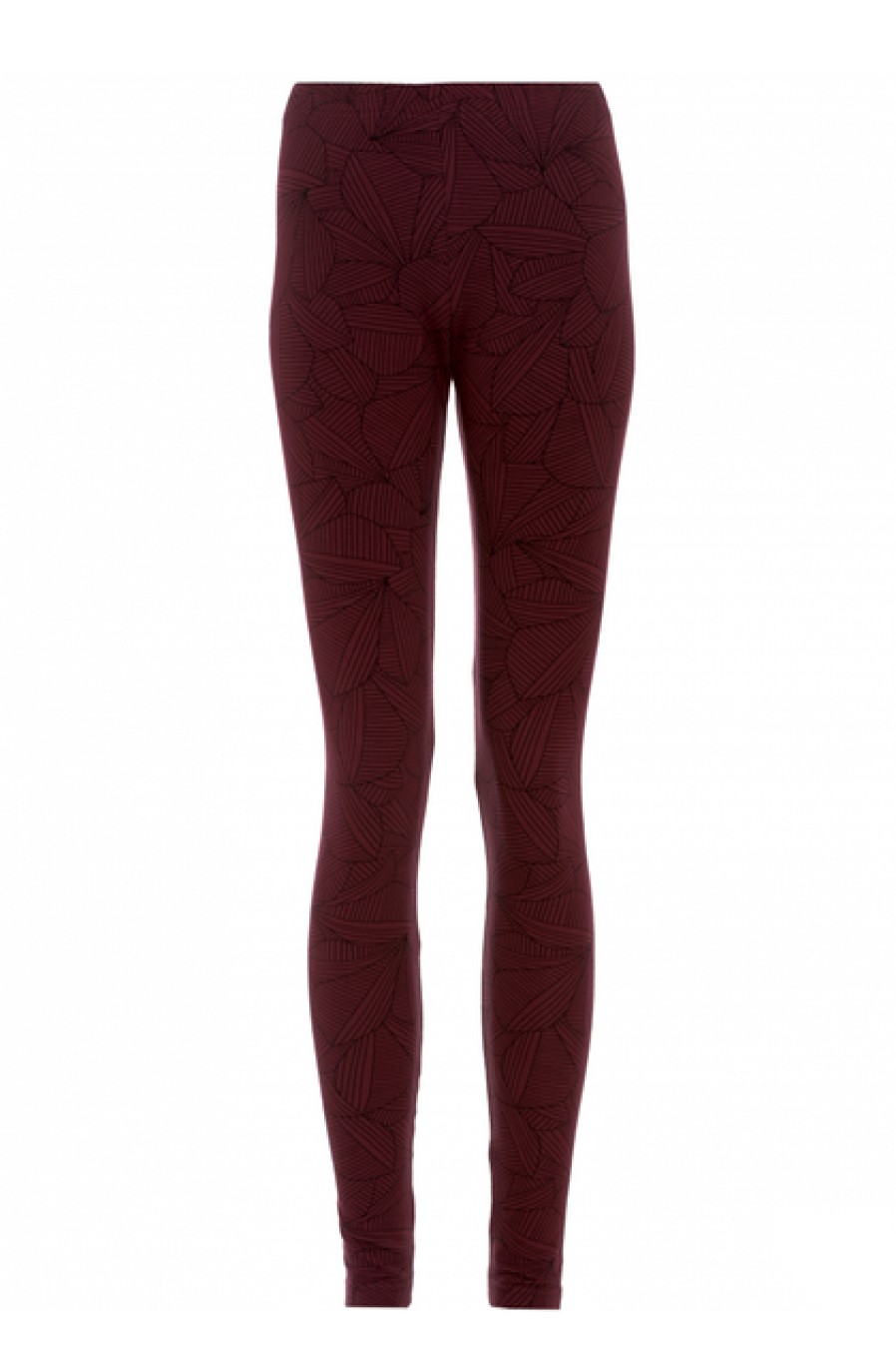 Pants & Skirts | Fashion PaaPii Paapii Silja Organic Cotton Leggings Leafs Beetroot