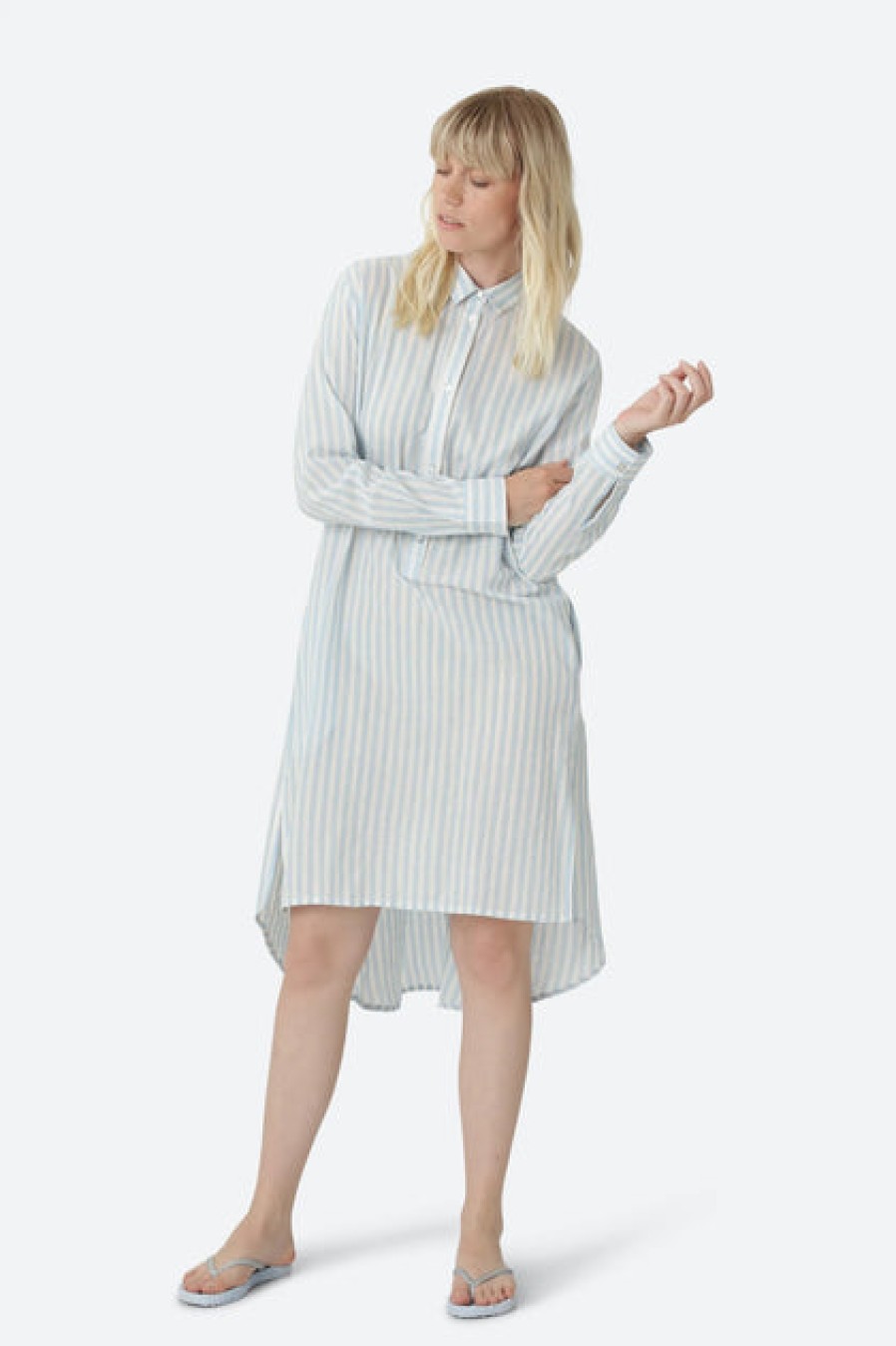 Tops, T-Shirts & Sweaters | Fashion Ilse Jacobsen Ilse Jacobsen Nina Shirt Dress Blue Bell