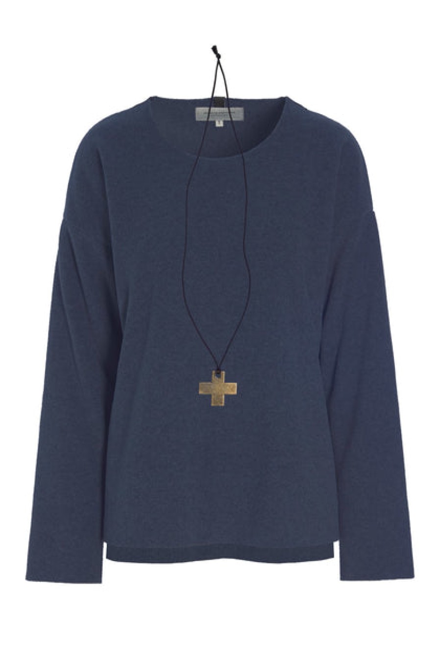 Tops, T-Shirts & Sweaters | Fashion Henriette Steffensen Henriette Steffensen Fleece Blouse W/X Necklace Denim