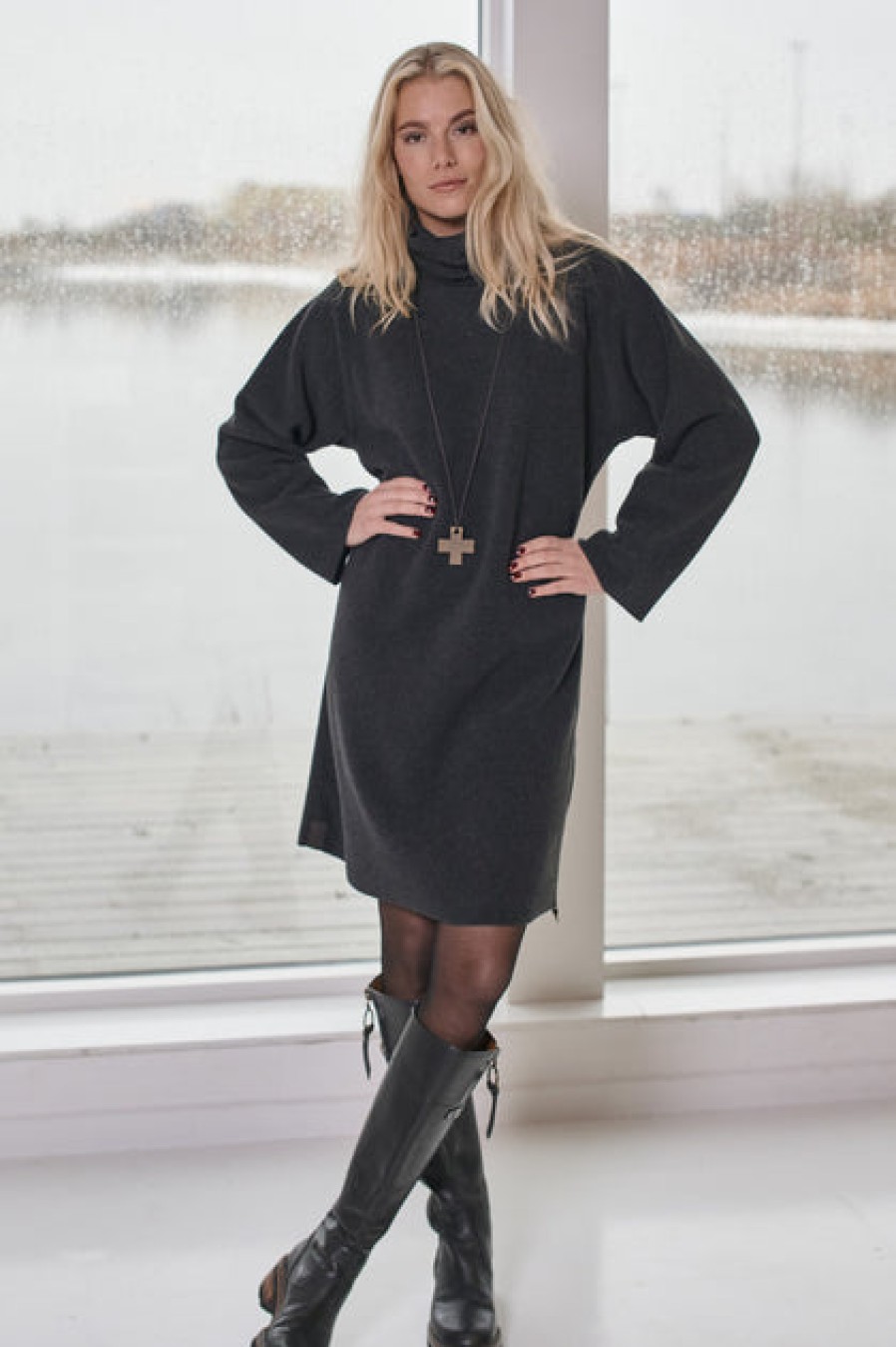 Dresses & Tunics | Fashion Henriette Steffensen Henriette Steffensen Fleece Turtle Neck Dress Sand