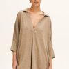 Loungewear & Sleepwear | Fashion Andrea & Joen Andrea & Joen Mia Wool Oversized Popover Top Birch