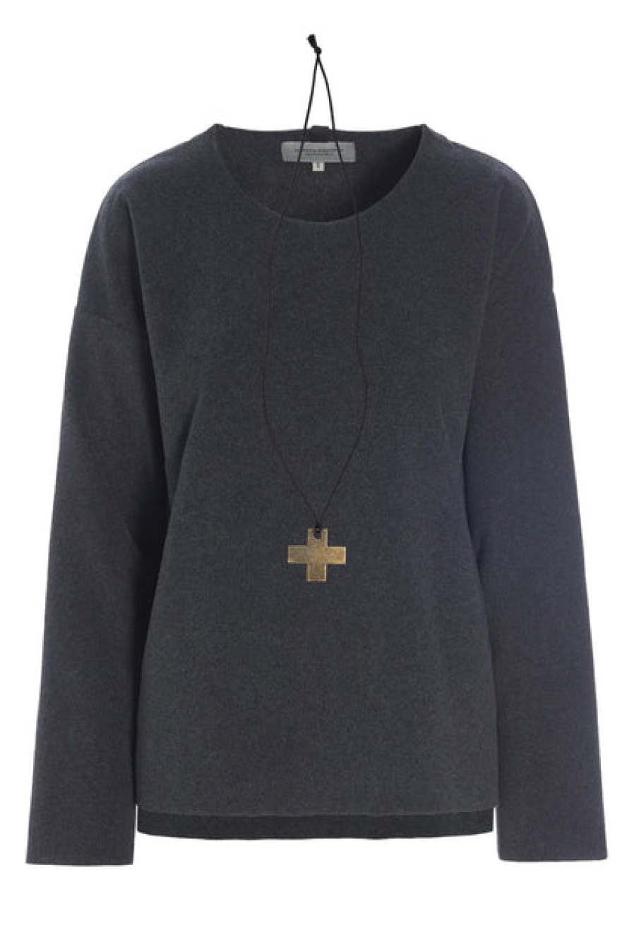 Tops, T-Shirts & Sweaters | Fashion Henriette Steffensen Henriette Steffensen Fleece Blouse W/X Necklace Soft Black