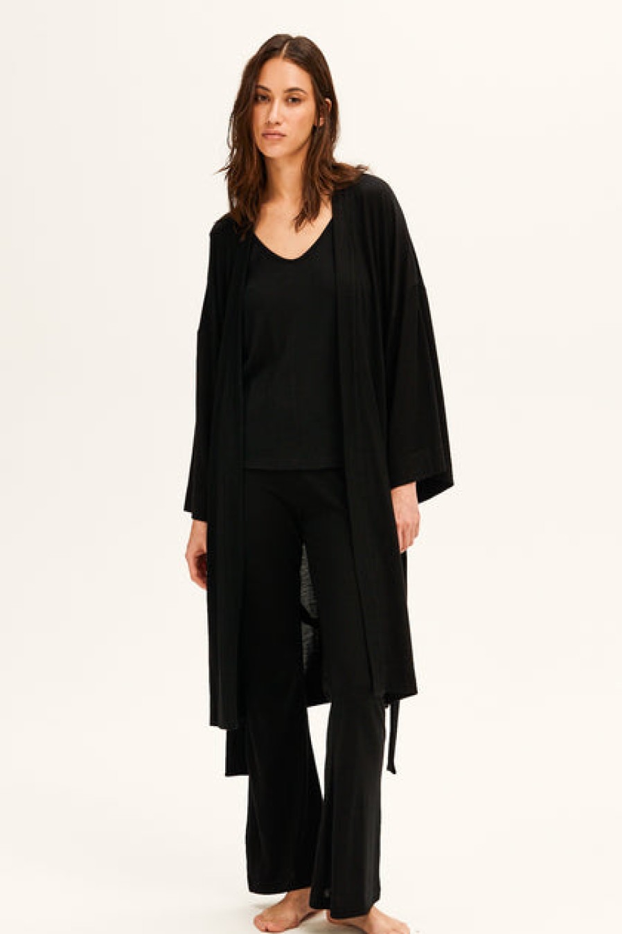 Loungewear & Sleepwear | Fashion Andrea & Joen Andrea & Joen Mia Wool Kimono & Tank Set