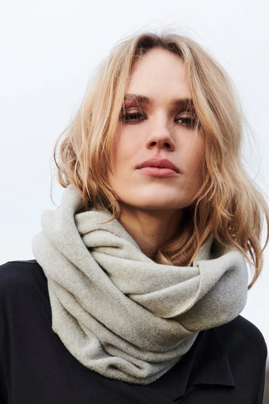 Scarves & Cold-Weather Accessories | Fashion Henriette Steffensen Henriette Steffensen Fleece Tube Scarf Grey