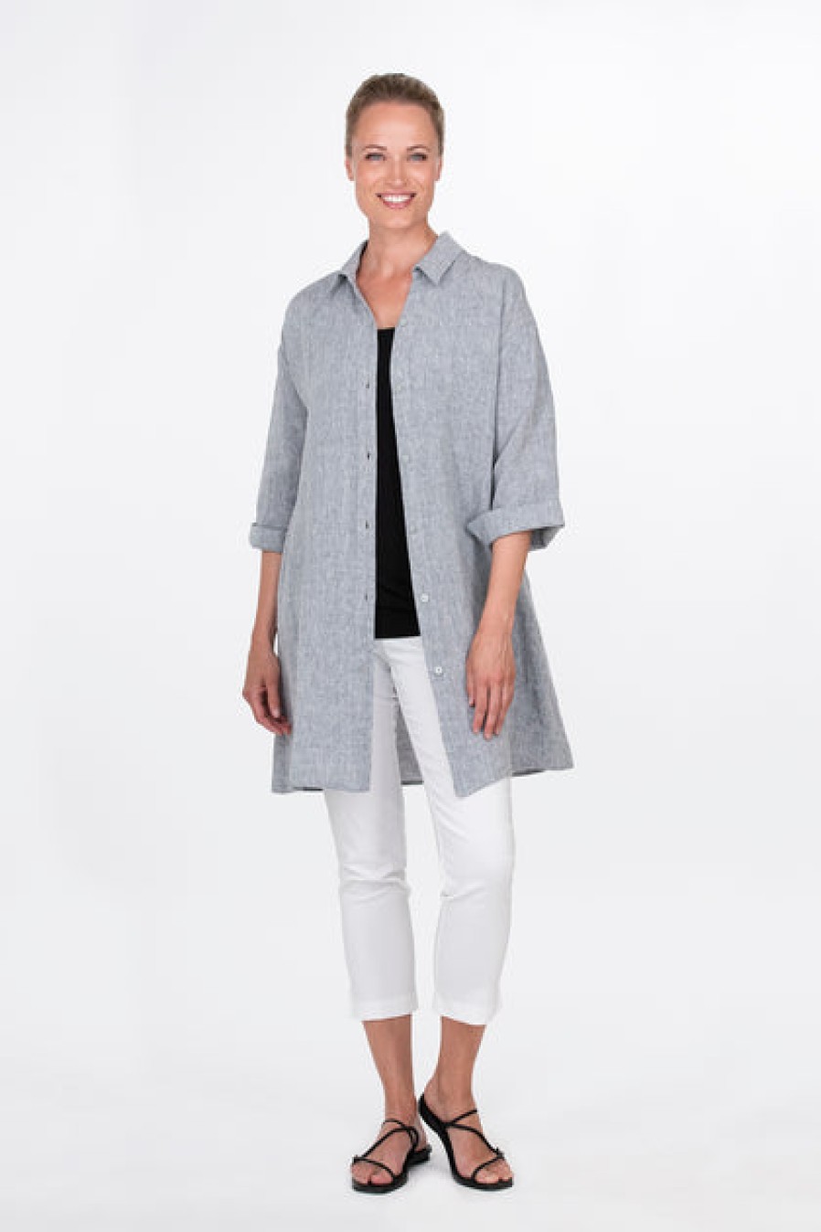 Outerwear | Fashion Ritva Falla Ritva Falla Kerttu Linen Jacket/Tunic Grey