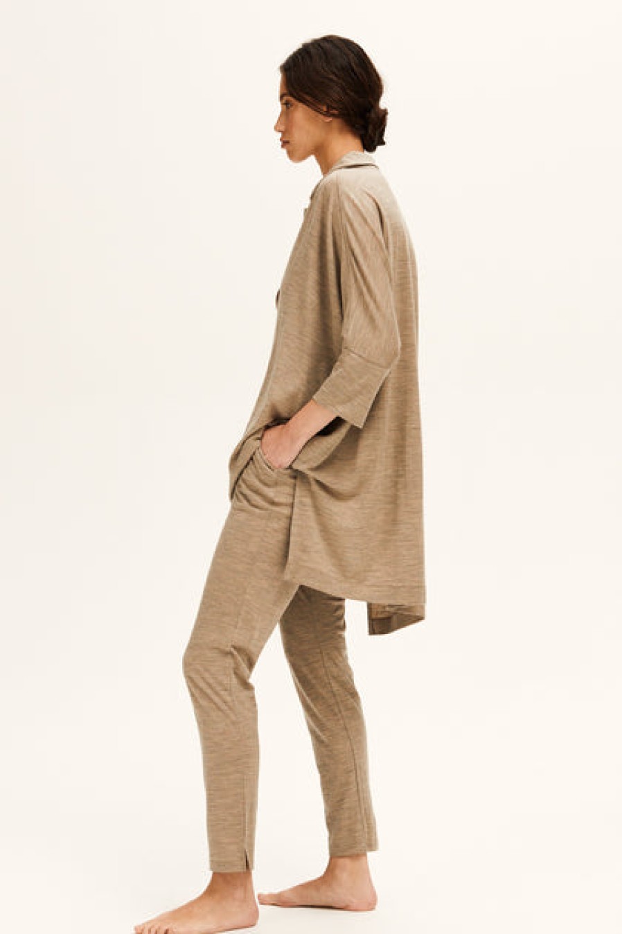 Tops, T-Shirts & Sweaters | Fashion Andrea & Joen Andrea & Joen Mia Wool Oversized Popover Top Birch