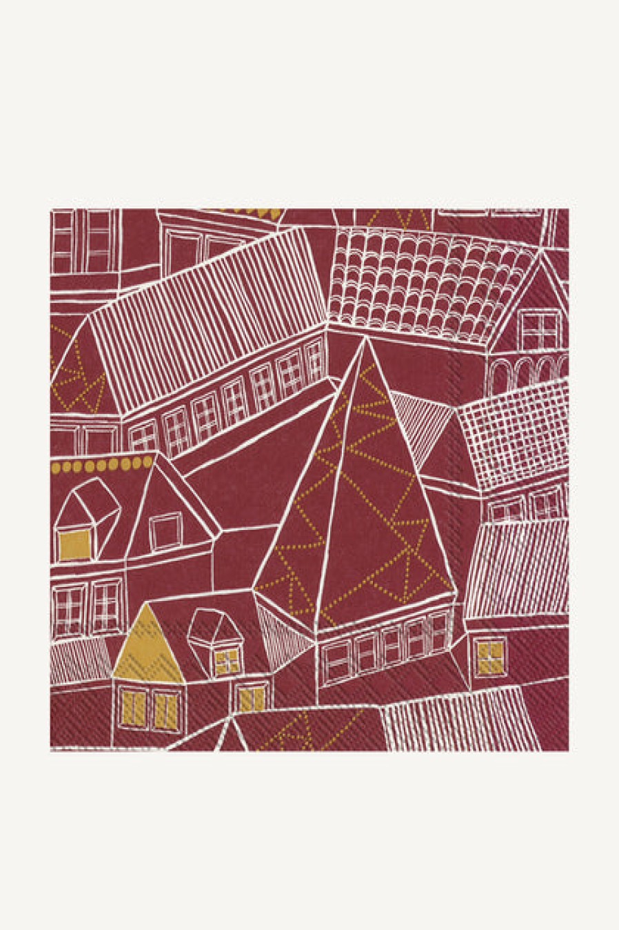 Paper Napkins | Home Decor Boston International Marimekko Kujila Paper Luncheon Napkins Red/Gold