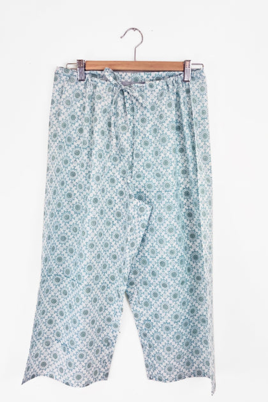 Loungewear & Sleepwear | Fashion Nest Factory Nest Factory Block Print Capri Pants Turquoise