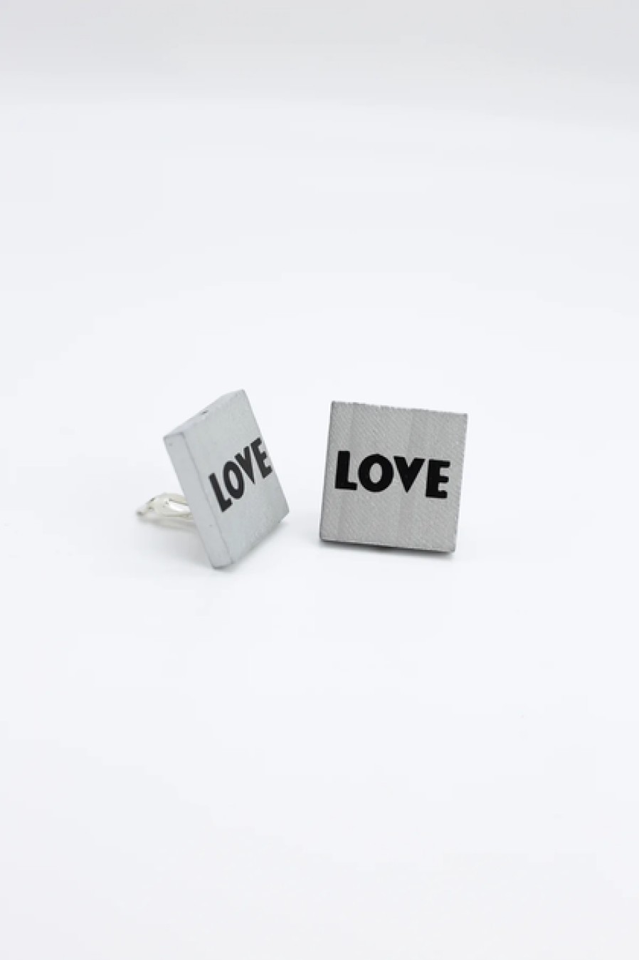 Jewelry Jianhui London Jianhui London Love & Love Clip-On Earrings Silver