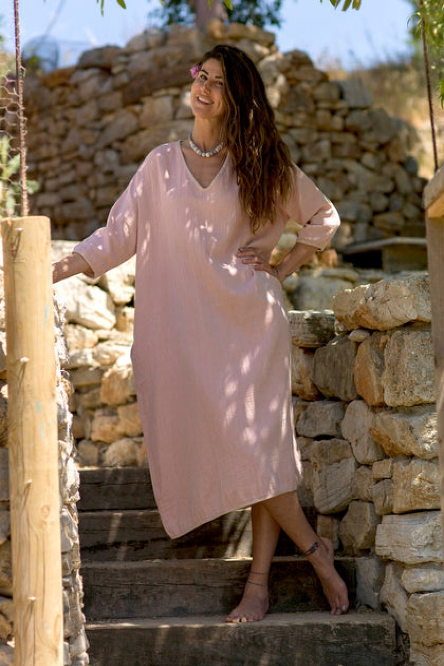 Dresses & Tunics | Fashion loom.ist Muslin Long Dress Blush-Taupe