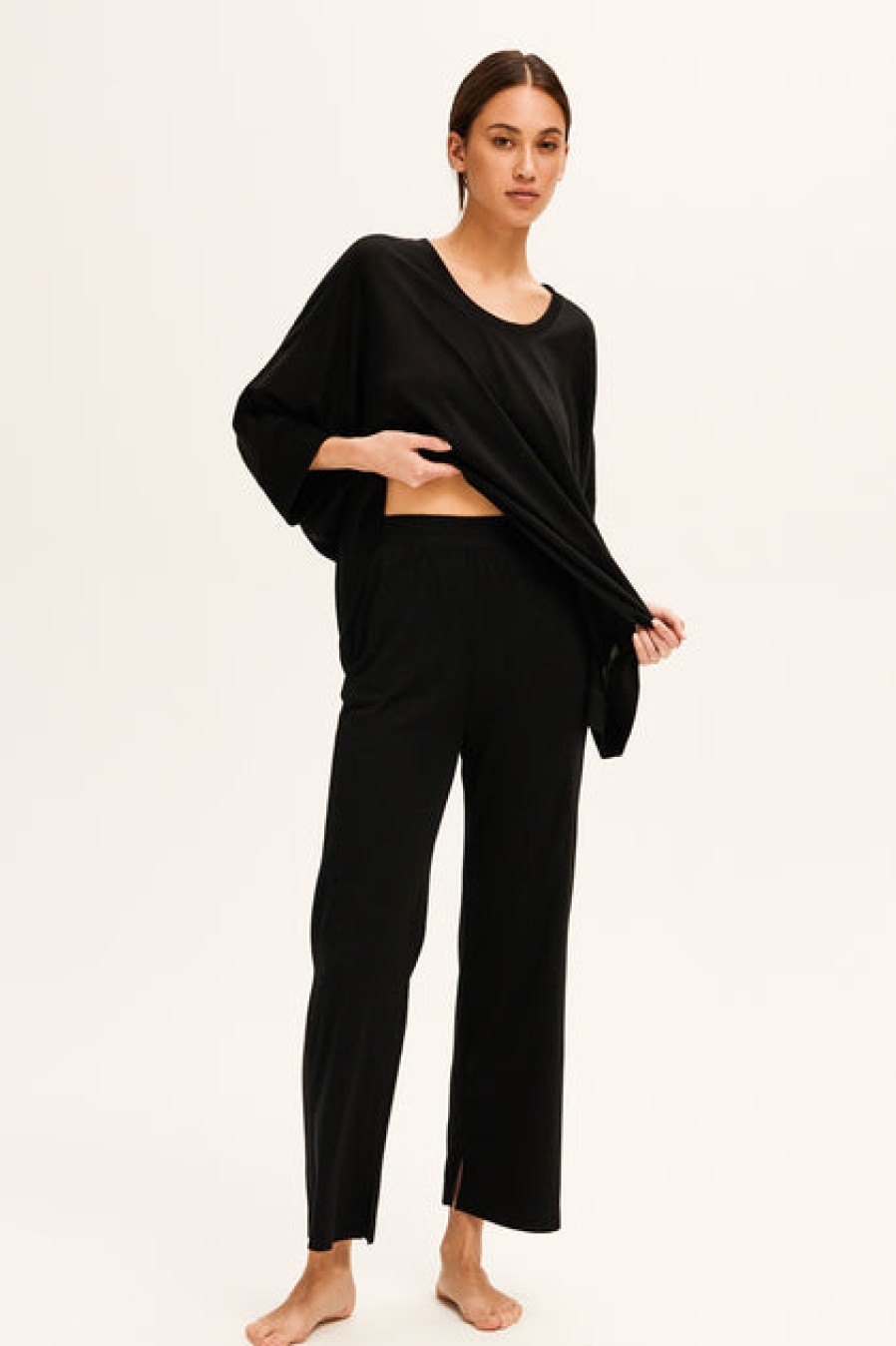 Loungewear & Sleepwear | Fashion Andrea & Joen Andrea & Joen Mia Wool Lounge Pants Jet