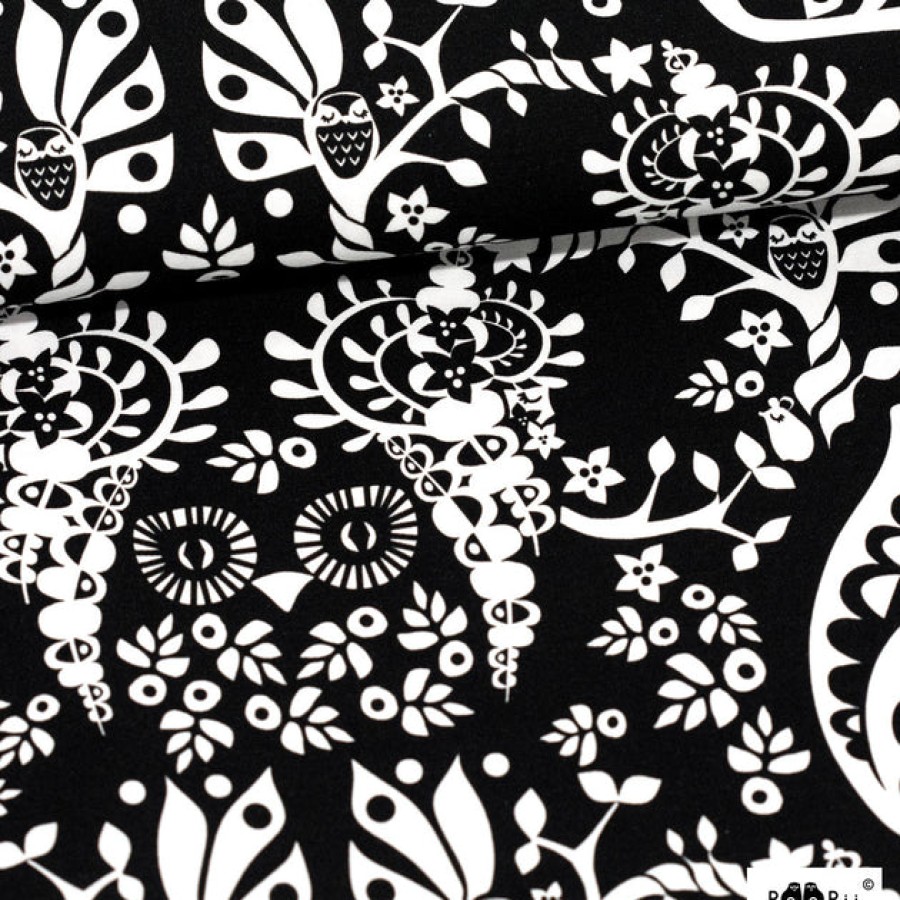 Fabric | Home Decor PaaPii Paapii Mielikki Cotton Fabric Black/White