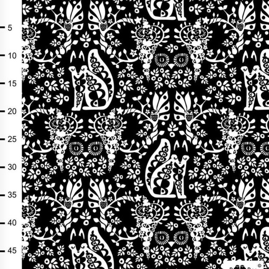 Fabric | Home Decor PaaPii Paapii Mielikki Cotton Fabric Black/White