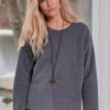 Tops, T-Shirts & Sweaters | Fashion Henriette Steffensen Henriette Steffensen Fleece Blouse W/X Necklace Grey