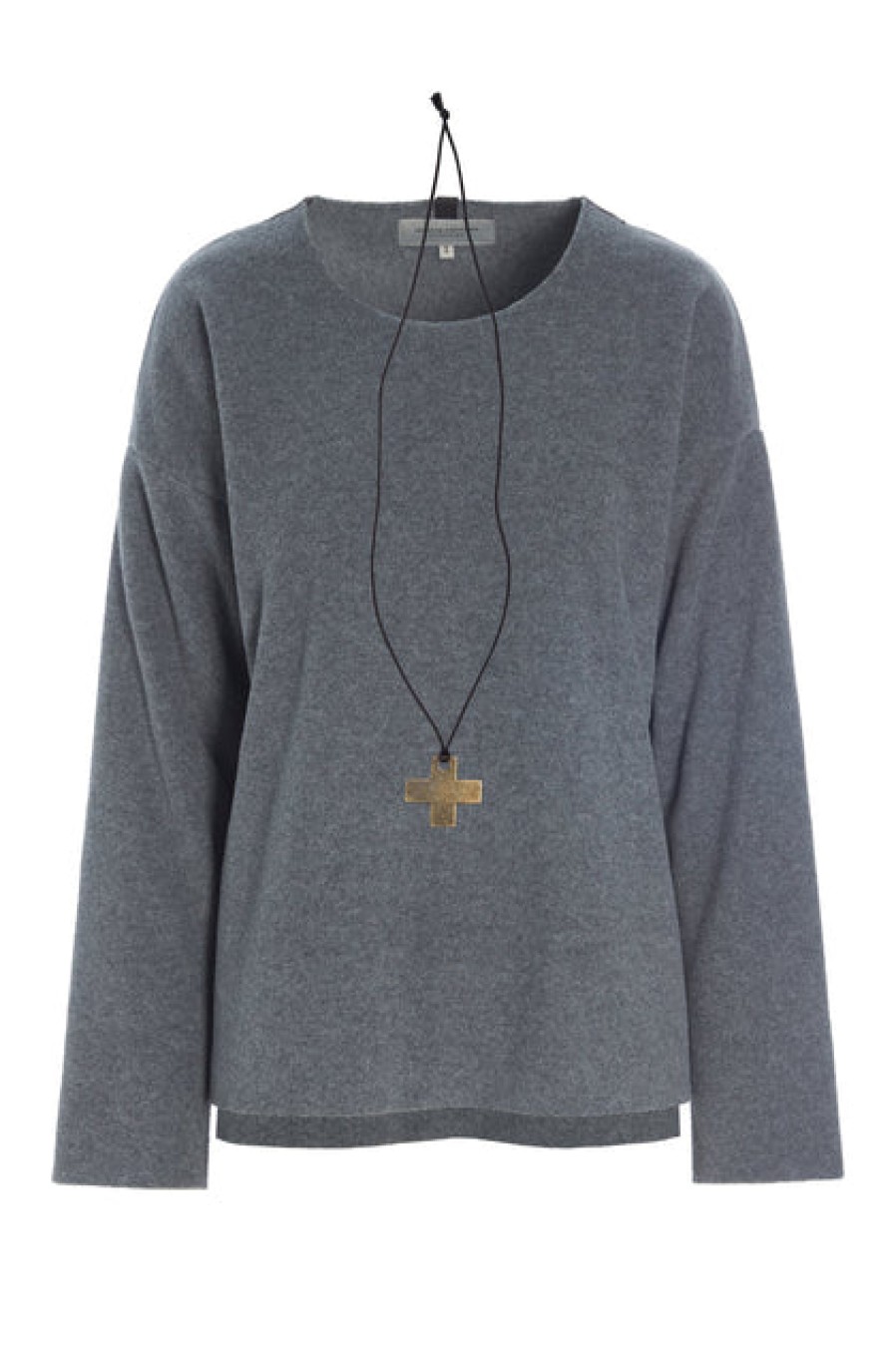 Tops, T-Shirts & Sweaters | Fashion Henriette Steffensen Henriette Steffensen Fleece Blouse W/X Necklace Grey