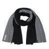 Scarves & Cold-Weather Accessories | Fashion Henriette Steffensen Henriette Steffensen Fleece/Jersey Mix Scarf Stripes/Black