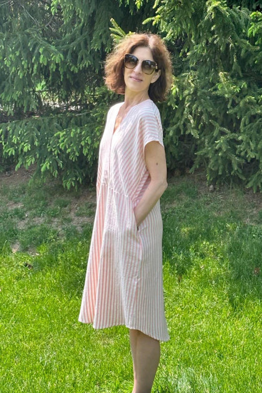 Dresses & Tunics | Fashion Cecilia Sörensen Cecilia Sorensen Isoetes Dress Coral Stripe