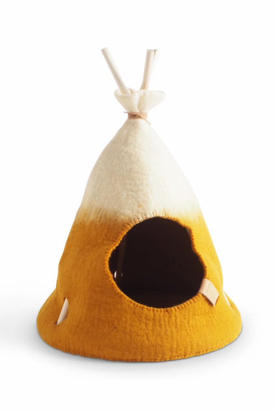 Home Accent Pieces | Home Decor Aveva Aveva Felt Cat Tipi Mustard